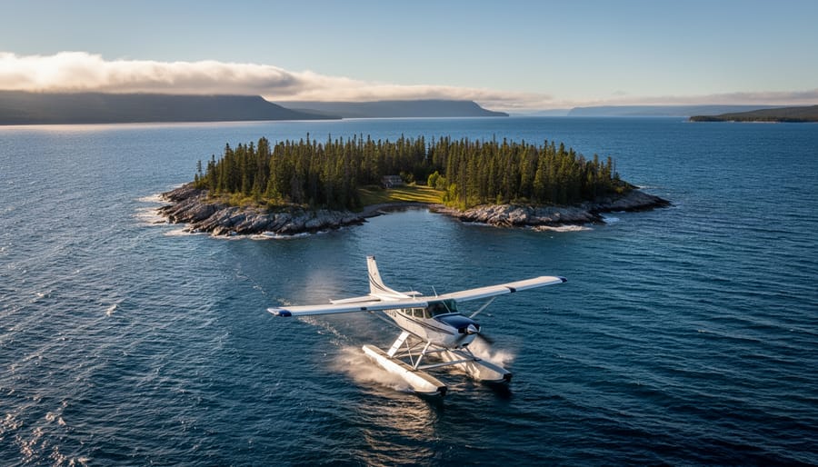 Seaplane on the water near Isle Royale